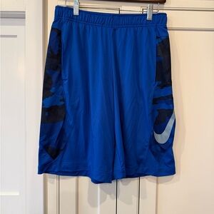 Nike Men’s Royal Blue Athletic Shorts with Camo Side Panels